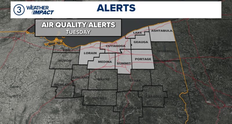 Air quality advisory issued for several Northeast Ohio counties on Tuesday