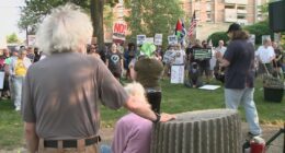 Akron protest draws hundreds in opposition to Trump administration, ICE raids
