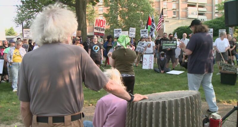 Akron protest draws hundreds in opposition to Trump administration, ICE raids