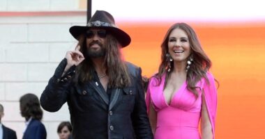 Billy Ray Cyrus Can't Stop Touching Elizabeth Hurley at Miley's London Event, Making Fans 'Vomit'