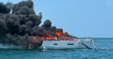 Boat catches fire near Cape Canaveral, passengers saved