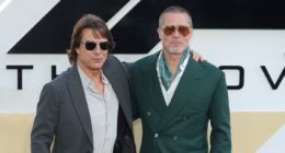 Cruise control! Brad Pitt teams up with fellow Hollywood megastar Tom at F1: The Movie premiere in London after packing on the red carpet PDA with girlfriend Ines de Ramon