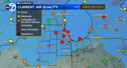 Current air quality Chicago: AQI high in Illinois, Indiana counties with air quality alert due to 2025 Canadian wildfires