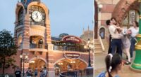 Disneyland China visitors caught on camera brawling over apparent line-cutting dispute