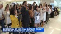 Dozens become US citizens in first-ever naturalization ceremony at Chicago Midway airport: 'It means everything'
