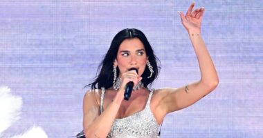 Dua Lipa stuns in an array of dazzling sequin outfits as she welcomes major 90s legend to the stage in big surprise on her first night at Wembley Stadium