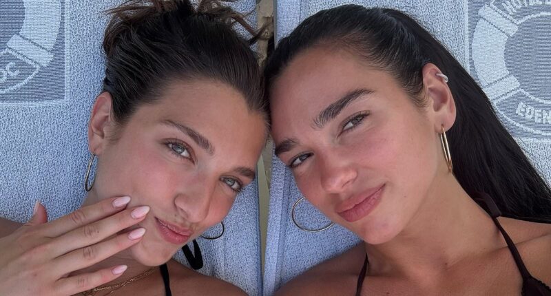 Dua Lipa's lookalike sister sets internet ablaze as they twin in new photo: 'There's two?'