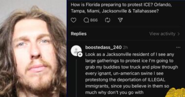 Florida man threatens to 'plow through' ICE protesters: Cops