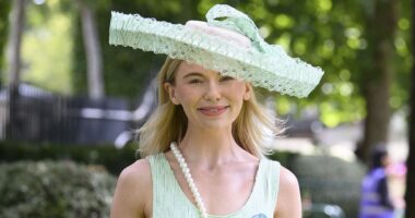 Georgia Toffolo puts on an elegant display in a mint fringed dress as she joins stylish Lottie Moss on day one of Royal Ascot 2025