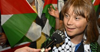 Greta Thunberg touches back down in Sweden after being deported from Israel and vows to RETURN after failed 'freedom flotilla' mission