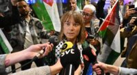 Greta Thunberg's angry reaction when she is asked about some of 'freedom flotilla' group's support for Hamas and Hezbollah as she lands in Sweden