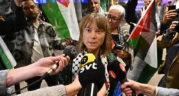 Greta Thunberg's angry reaction when she is asked about some of 'freedom flotilla' group's support for Hamas and Hezbollah as she lands in Sweden