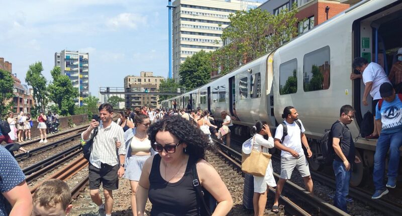 Heatwave hell as passengers are 'slow cooked' on stuck trains for hours amid 34C heat - as nation swelters on hottest day of the year