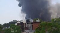 Horror as Gatwick-bound Air India jet with 242 on board crashes just seconds after take-off - with flaming debris and billowing smoke seen near Ahmedabad Airport