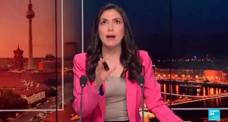 Incredible moment newsreader calmly carries on presenting during horror 6.5-mag EARTHQUAKE – as studio shakes around her