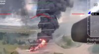 Incredible new footage of Ukraine’s Op Spiderweb shows smuggled drone taking off & swooping on Putin’s burning bombers