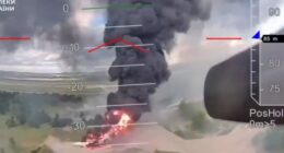 Incredible new footage of Ukraine’s Op Spiderweb shows smuggled drone taking off & swooping on Putin’s burning bombers