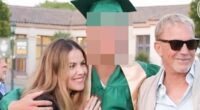 Kevin Costner's son's face says it all amid actor's reunion with ex Christine Baumgartner... as insider reveals the dramatic story of his high school graduation