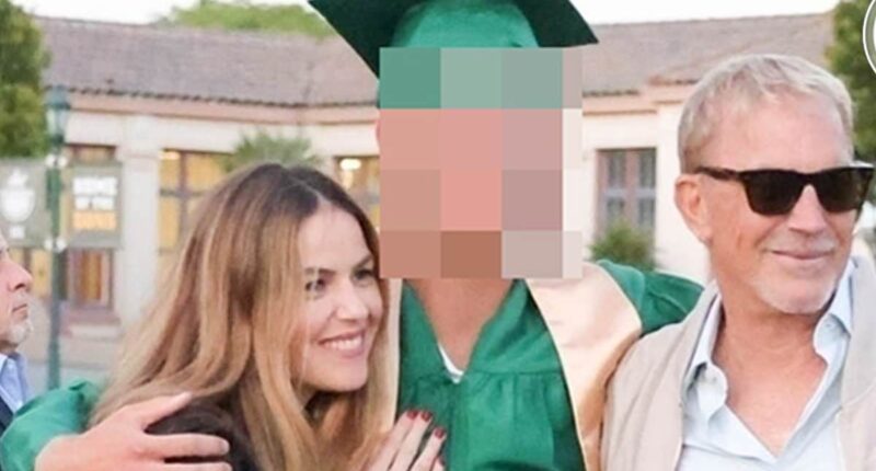 Kevin Costner's son's face says it all amid actor's reunion with ex Christine Baumgartner... as insider reveals the dramatic story of his high school graduation
