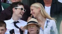 Lady Gabriella Kingston returns to Wimbledon: Royal looks in good spirits as she shares a laugh in the VIP box with friend Robert Denning - a year after her husband's death