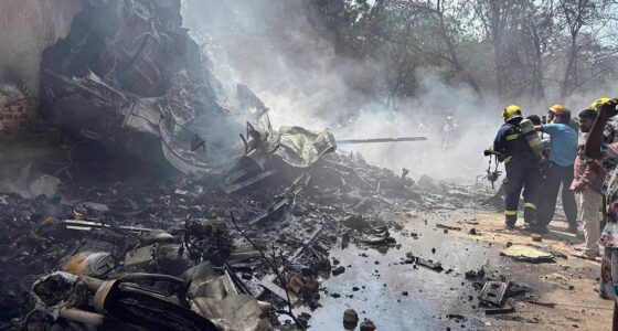 London-bound plane carrying more than 200 people crashes after takeoff in India