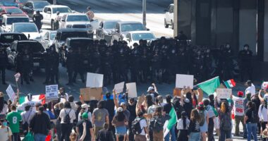 Los Angeles erupts in anarchy as protesters storm major highway and clash with law enforcement
