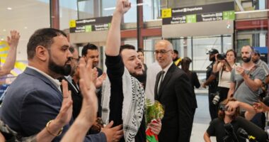 Mahmoud Khalil vows to continue protesting Israel's war in Gaza after coming back home
