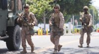 Marines temporarily detain man while guarding LA federal building