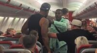 Moment 'feral' Brit tries to provoke another passenger on chaotic flight to Ibiza