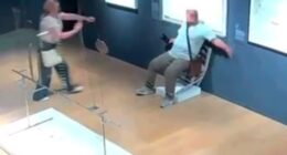 Moment idiot tourist SHATTERS crystal-studded ‘Van Gogh’ chair after sitting on it as pal took a photo