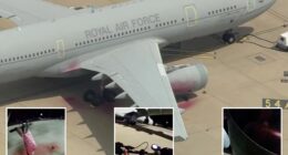 Moment pro-Palestine protesters break into RAF Brize Norton & vandalise 2 planes in ‘deeply concerning’ security breach