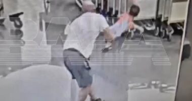 'Monster' filmed throwing a toddler to the ground in airport lounge admits he selected the child at random and wanted to KILL him - as the boy continues to fight for life