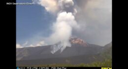 Mount Etna news: Volcanic activity in Sicily erupts in a fiery show of smoke and ash miles high