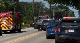 Multiple injured after gunman ‘drove truck into church and opened fire’ before being killed by heroic security guard