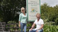 Noel Edmonds (right) and his wife Liz (left) were forced to 'grab their dogs and flee their home' after a terrifying ordeal at their New Zealand home