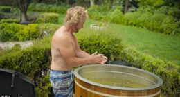 Noel Edmonds strips topless as ITV drops a first look at his new life abroad after quitting the UK and being replaced on Deal Or No Deal