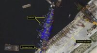 North Korea’s half-sunk warship hauled UPRIGHT with giant balloons as cause of disaster that humiliated Kim is revealed