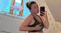 Olivia Bowen shows off her growing baby bump as she shares candid insight into final weeks of her pregnancy - ahead of welcoming daughter with husband Alex