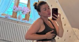 Olivia Bowen shows off her growing baby bump as she shares candid insight into final weeks of her pregnancy - ahead of welcoming daughter with husband Alex