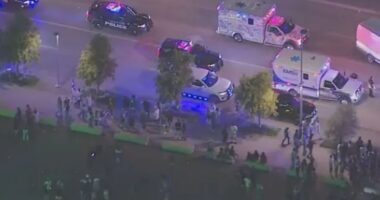 One shot as Oklahoma City Thunder fans take to the streets & party following NBA Finals win