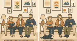 Only eagle-eyed people can spot the four differences in this cozy living room scene in less than 11 seconds