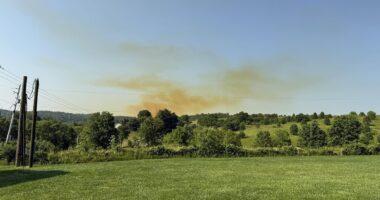 Panic in Ohio as huge NITRIC ACID spill grounds flights, sparks mass evacuations and creates ominous dust cloud