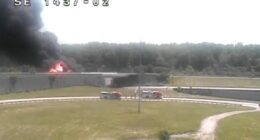 Police: Tanker truck overturns on I-270 in northeast Columbus causing large fire; several lanes closed