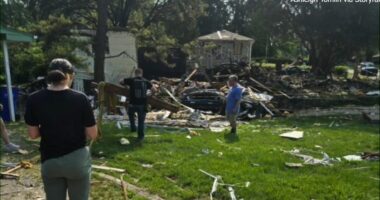 Powerful house explosion caught on camera in Missouri kills 1 person, 1 dog