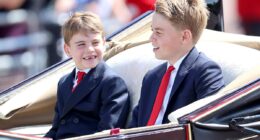 Prince Louis steals the show! Young royal makes sure all eyes are on him during RAF flypast... until big brother George steps in!