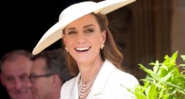 Princess of Wales is radiant in a white Self Portrait dress as she arrives at St George's Chapel for the Order of the Garter ceremony