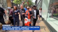 Rainbow PUSH Coalition, civil rights leaders rally on State Street in Loop, Chicago to protest Target for scaling back DEI