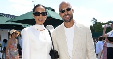 Rochelle Humes is the epitome of chic as she joins husband Marvin, Sir David Beckham, Eddie Redmayne with wife Hannah Bagshawe, and of course - Cliff Richard on day 1 of Wimbledon