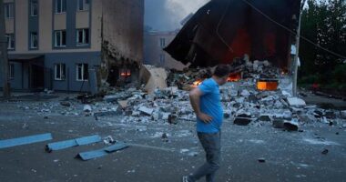 Russian drone and missile attacks kill 2 and wound 13 in Ukraine