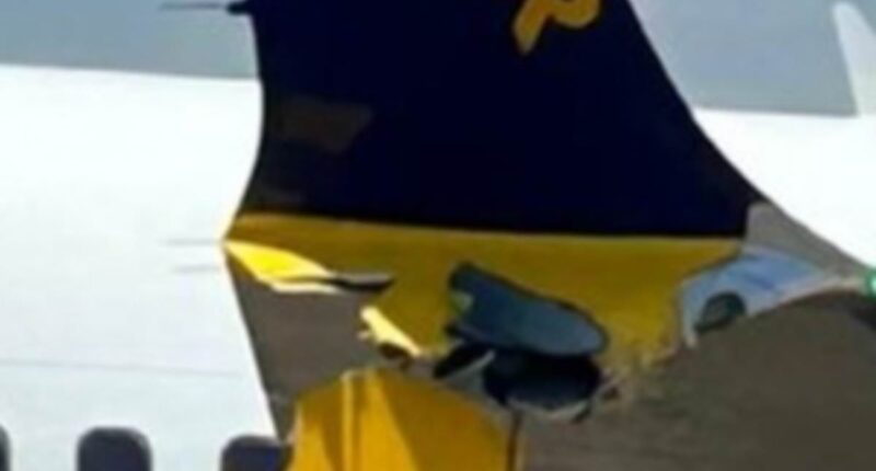 Ryanair jet from UK crashes into barrier on runway at Greek airport wrecking the Boeing 737's wing